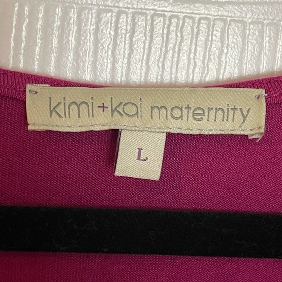 Kimi + Kai Maternity Mermaid Maxi Dress Sleeveless Pink Women's Size L - Picture 12 of 12